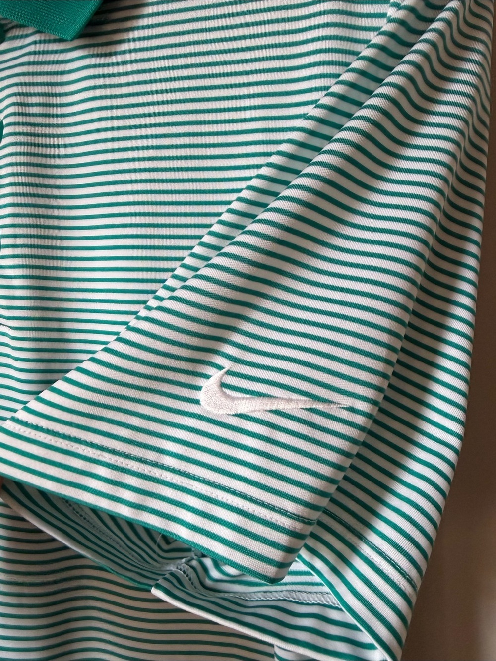 Nike Golf Polo Shirt Mens XL Dri Fit Swoosh Standard Fit Stretch Green - Picture 3 of 11